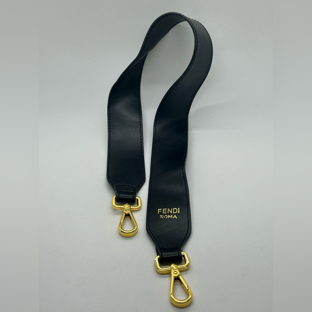 Fendi Roma Black and Gold Bag Strap - Picture 2 of 3